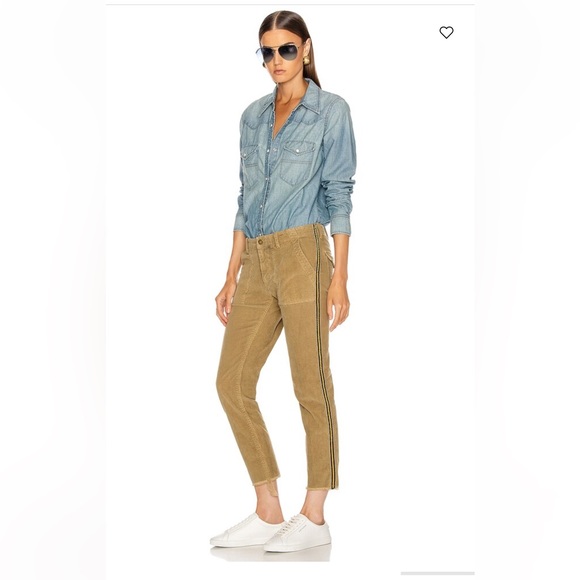 Nili Lotan Pants - NILI LOTAN Jenna Corduroy Pant With Tape Mossy Gold 8